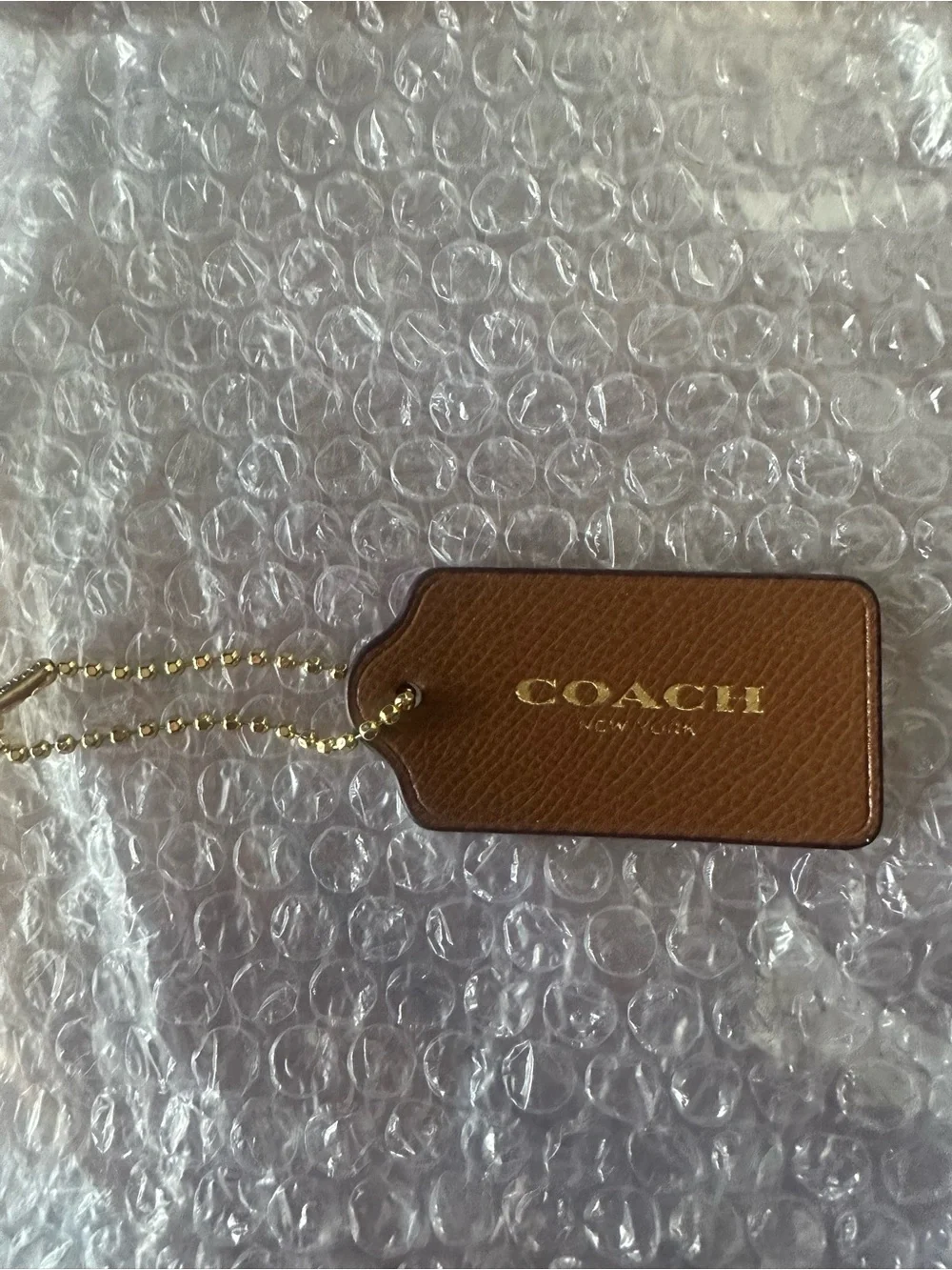COACH Large Caramel Brown Leather Replacement Purse Handbag Hang Tag Charm